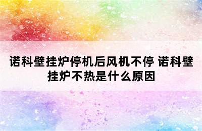 诺科壁挂炉停机后风机不停 诺科壁挂炉不热是什么原因